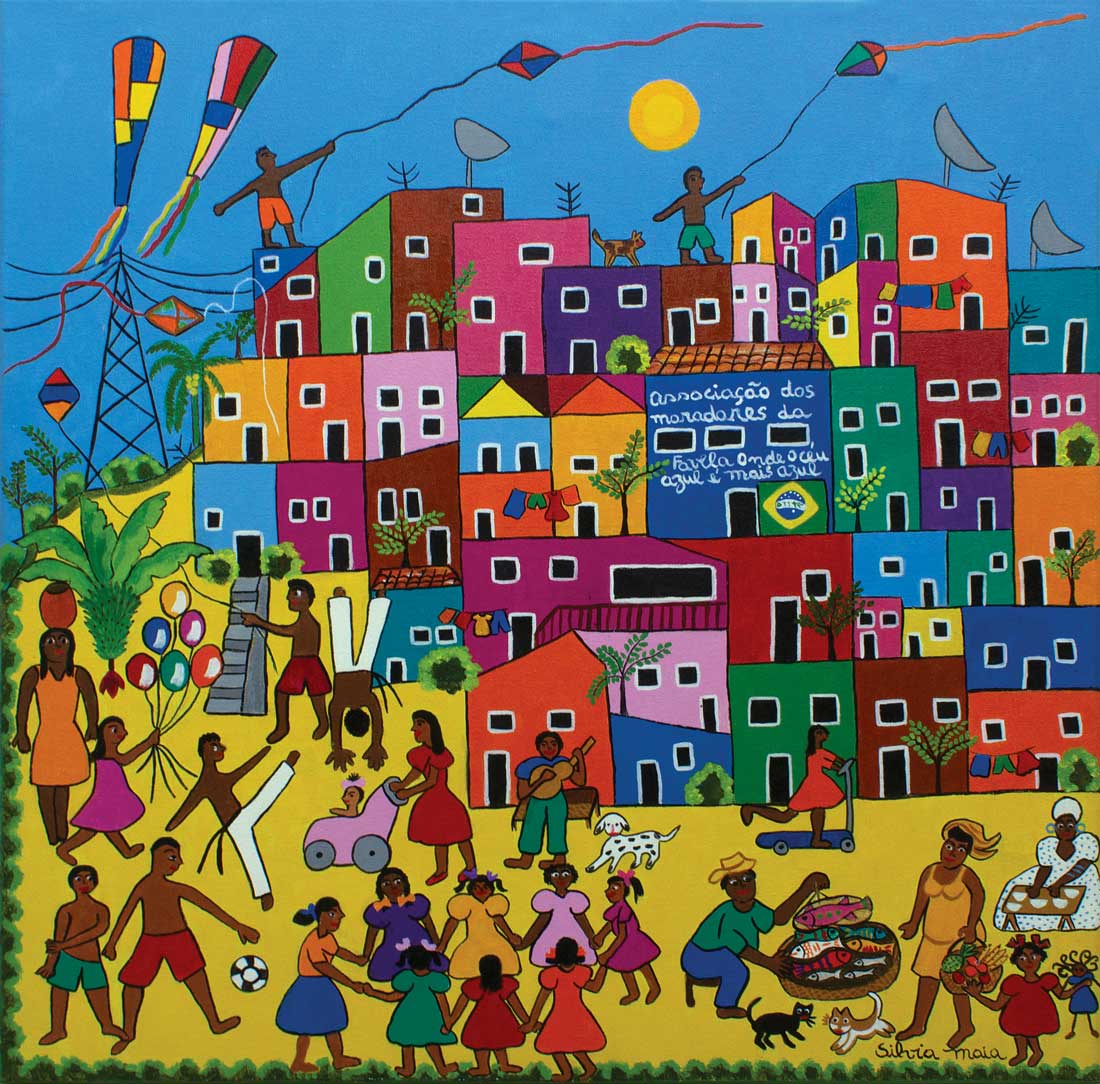 Favela,-Onde-o-Céu-Azul-é-mais-Azul_Silvia-Maia_arte-Naif Favela,-Onde-o-Céu-Azul-é-mais-Azul_Silvia-Maia_arte-Naif